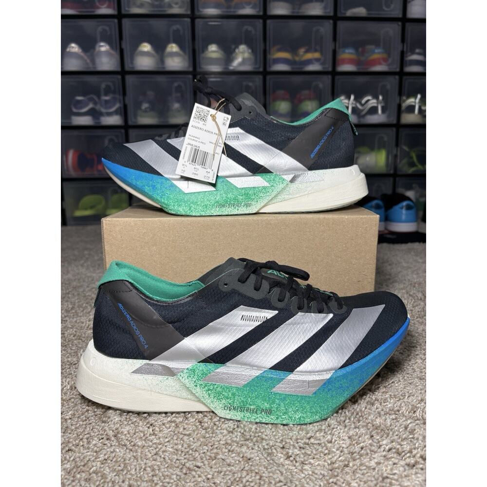 Adidas Adizero Adios Pro 4 Running Shoes Black Green JR6365 Men’s Size 10 NEW